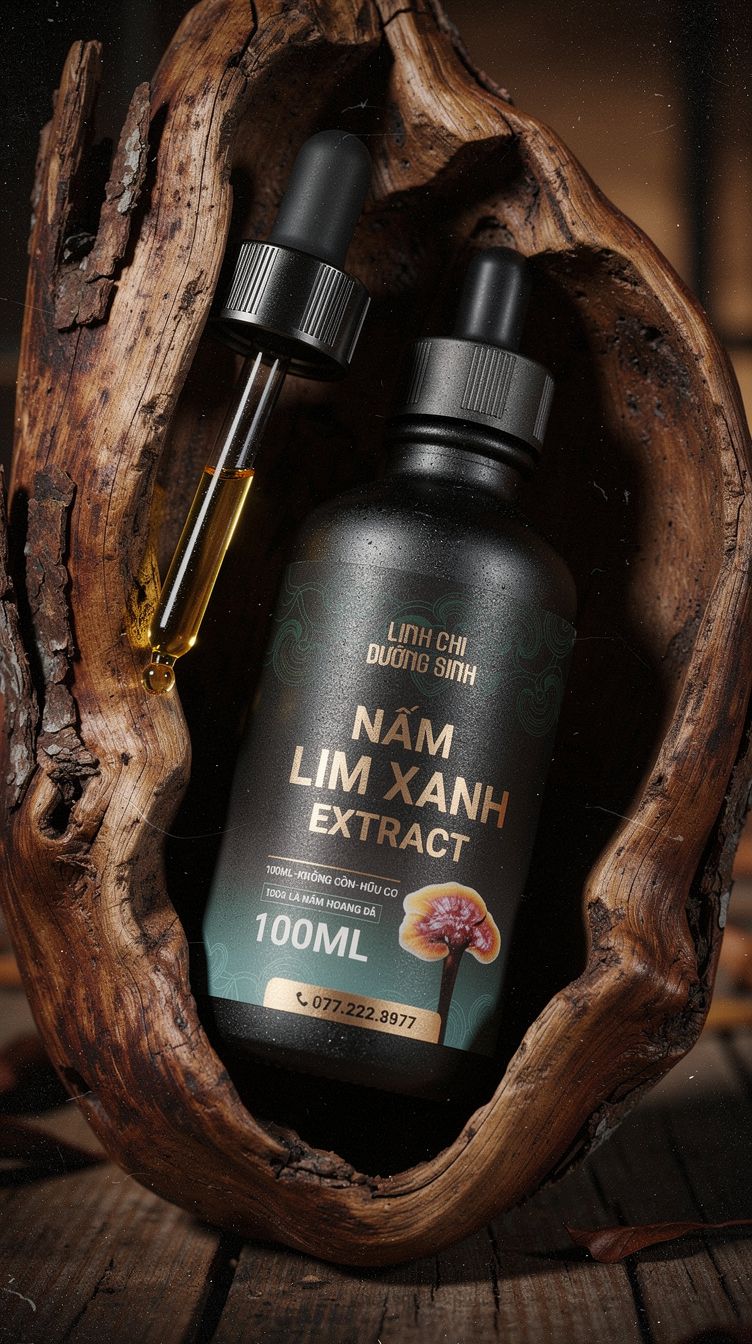 Chai Nấm Lim Xanh trong gỗ, từ bộ ảnh EXTRACT